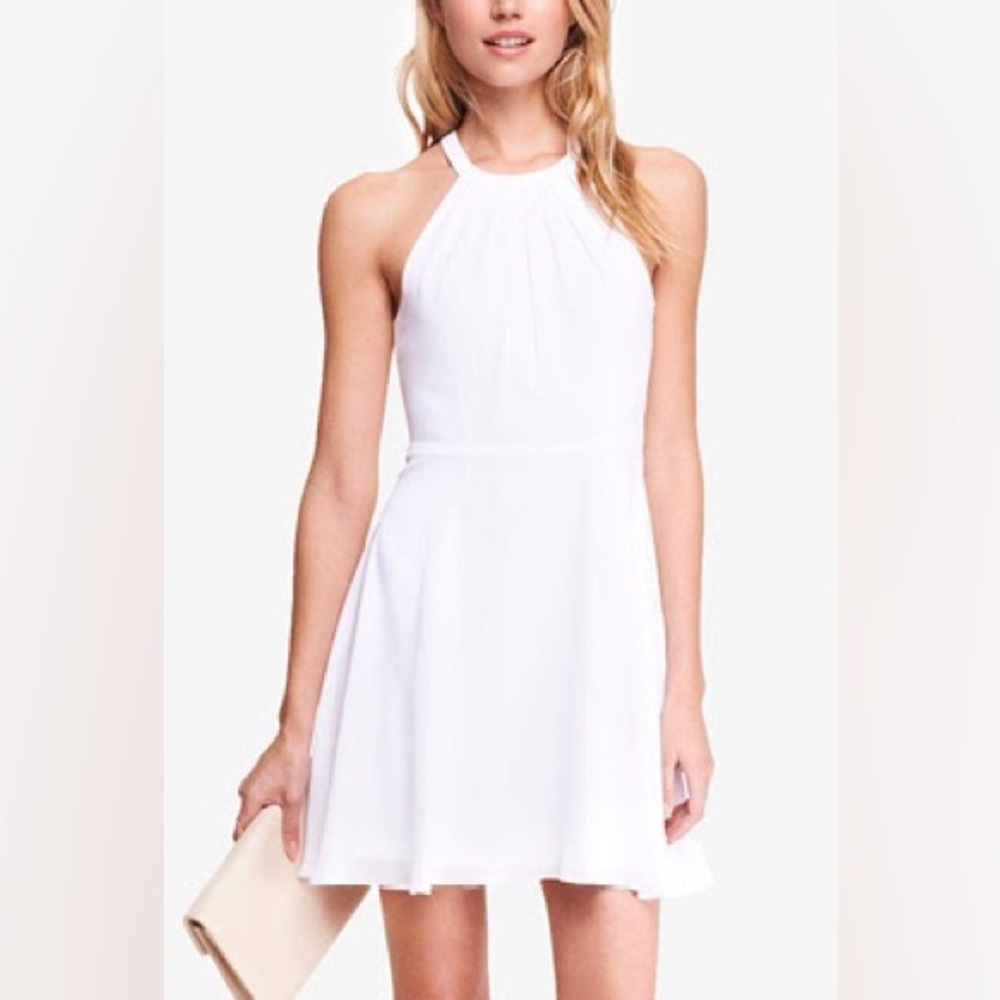 Express white fit & flair dress